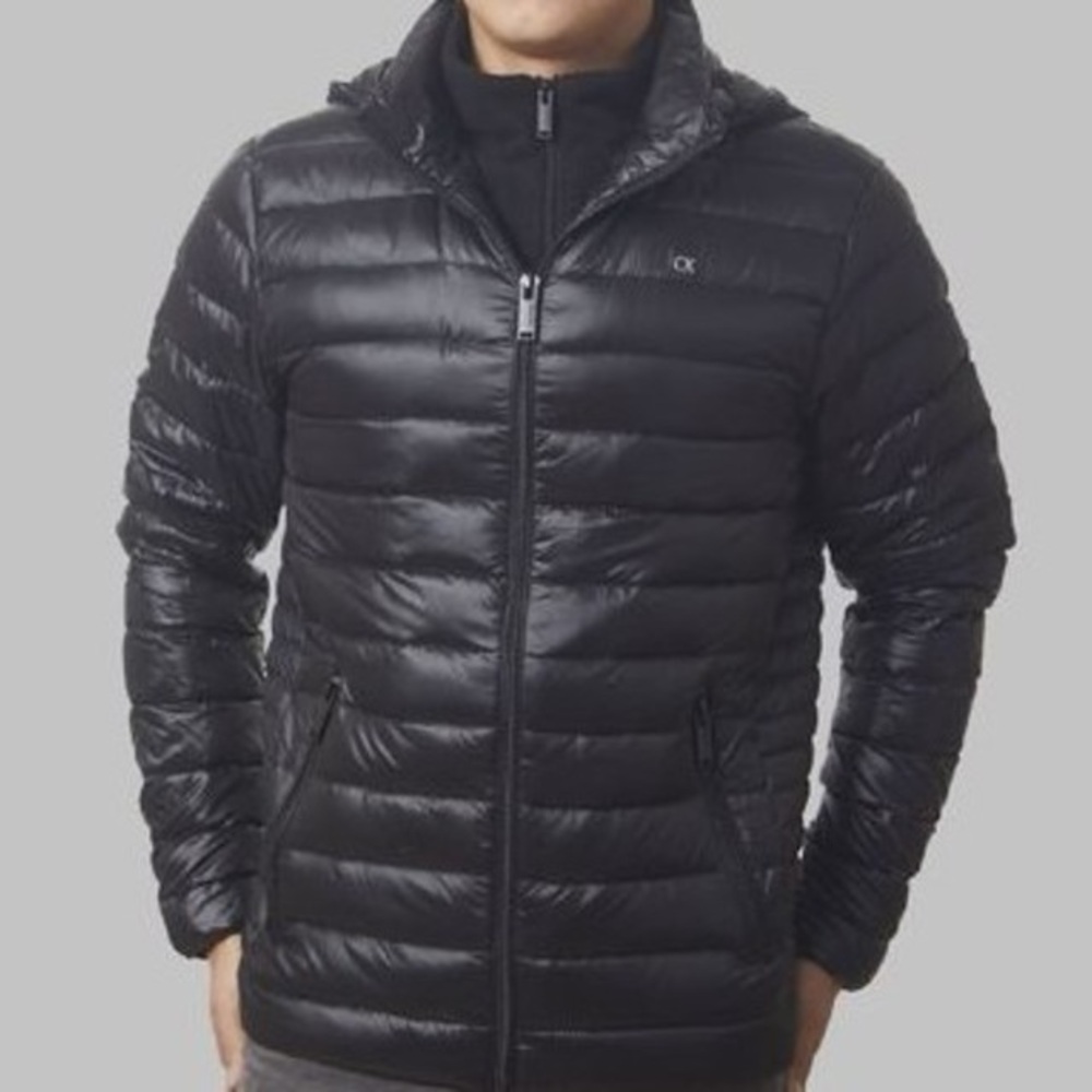 Men's Packable Down Black Puffer Jacket